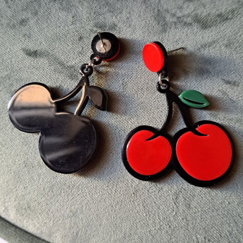 Cherry earrings large dangling like new