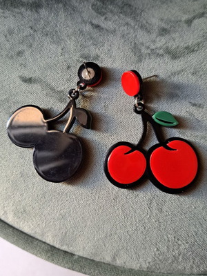 Cherry earrings large dangling like new