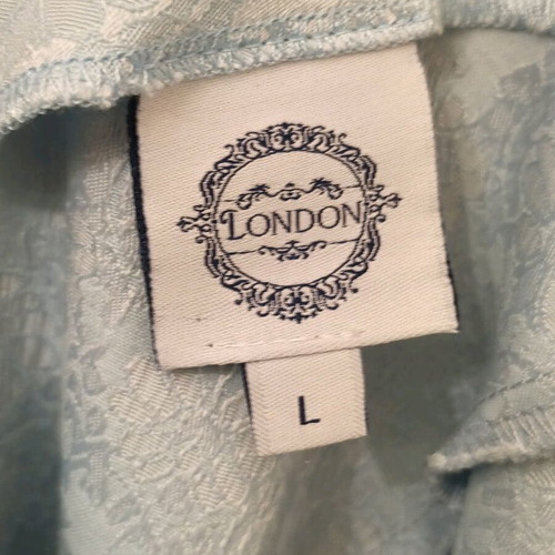 London Boutique Brocade Stretch Dress Blue Like New