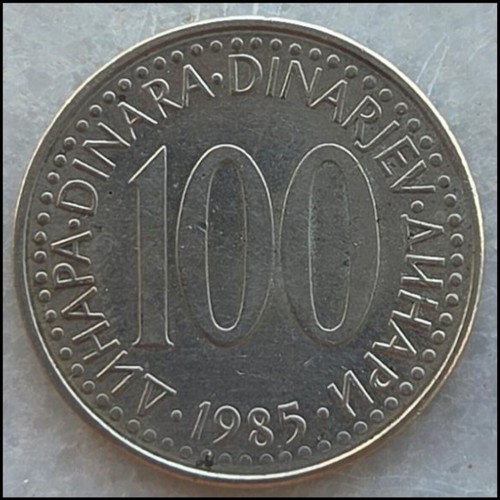 100 Dinara Yugoslavia 1985 coin
