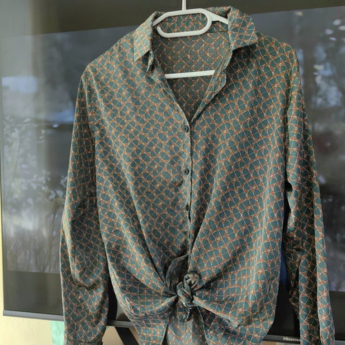 Shein green printed women's shirt