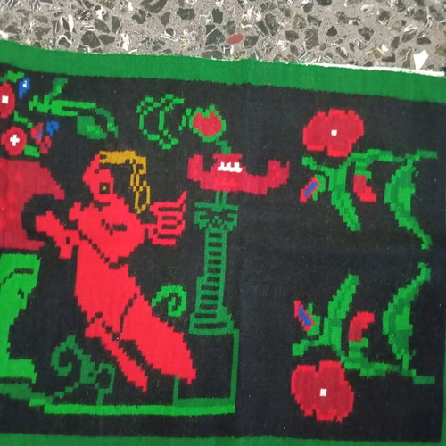 Wool wall hanging new, handwoven with fringes 2.00×0.80m