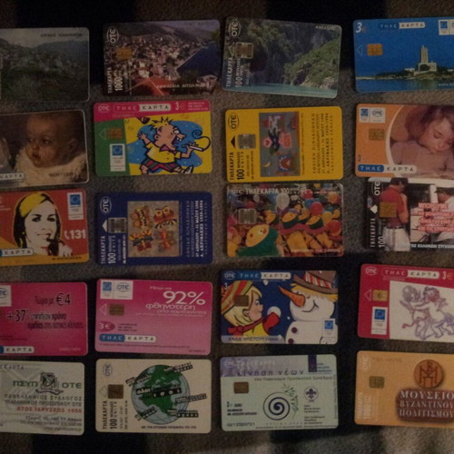 Phone cards used, pack of 20 pieces