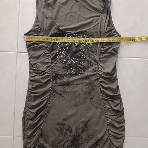 Desiree Thessaloniki Grey Sleeveless Top M used, Y2K Fairy Grunge style