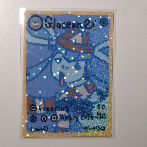 Custom Derpymon Glaceon card new with foil effect