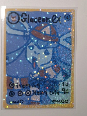 Custom Derpymon Glaceon card new with foil effect