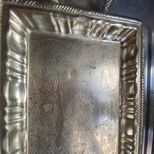 Doukas Silver Ware Co Vintage Silver Tray used, 32x19 cm