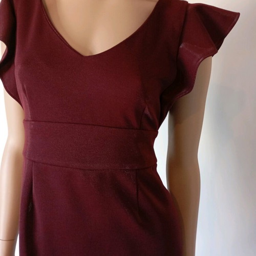 Φόρεμα κοντό καινούργιο, burgundy, one size, ελληνικής βιοτεχνίας