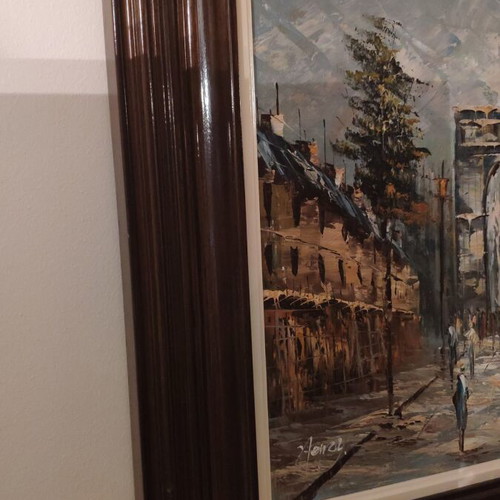 Set of 4 paintings like new with wooden saba frames in neoclassical style
