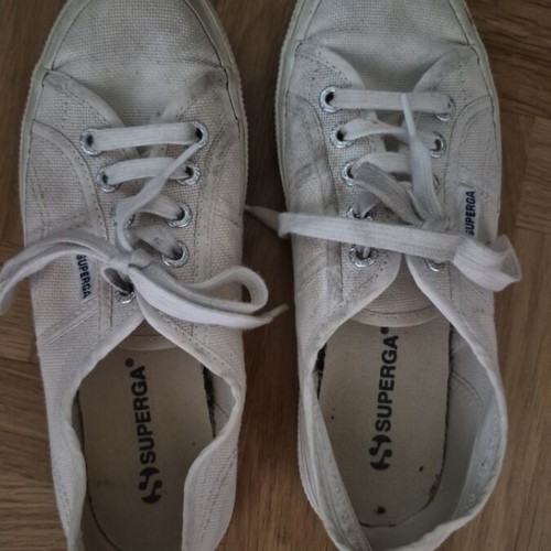 Superga white sneakers with laces, size 37