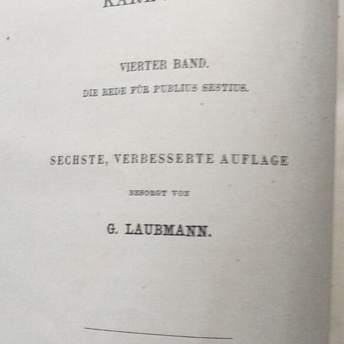 Book from 1886 with Cicero's works in German, hardcover