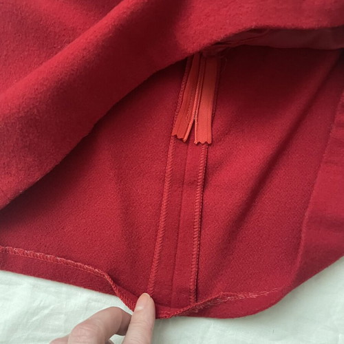 Winter red mini skirt size S used