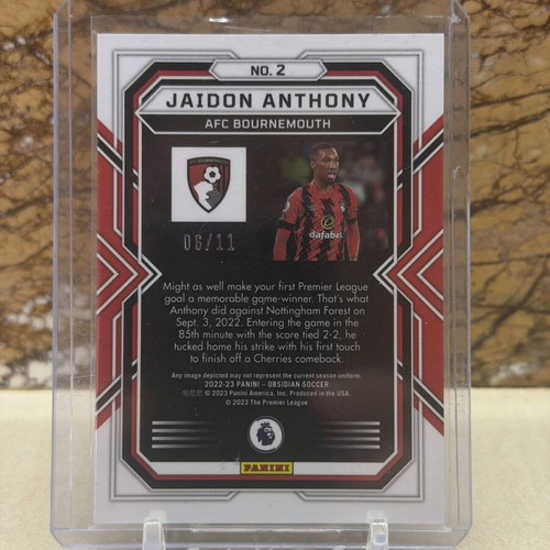 2022-23 Panini Obsidian Soccer Jaidon Anthony RC Electric Etch White Pulsar /11