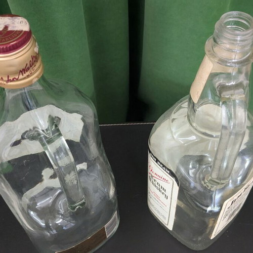 Collectible Johnnie Walker Red Label 2L and Jim Beam 1.75L bottles used