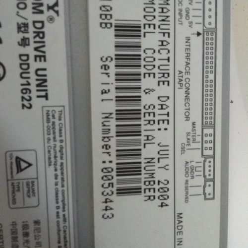 Sony DVD ROM for PC 16X P23009044 used, not working