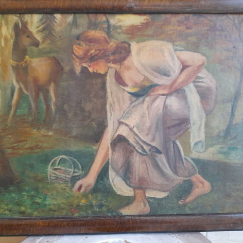 Old painting, dimensions 44×33.5 cm, antique