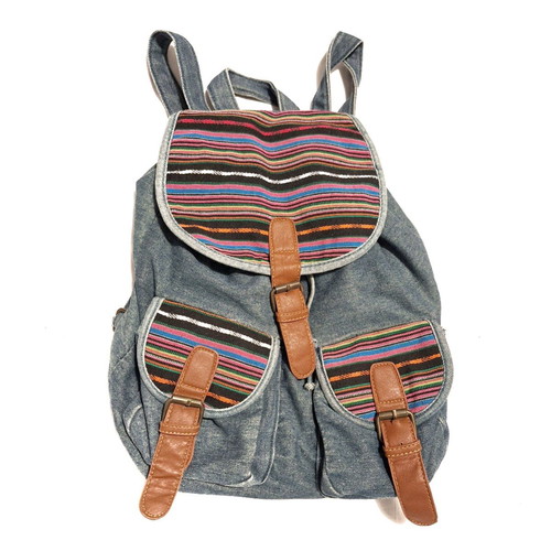 Vintage denim backpack used