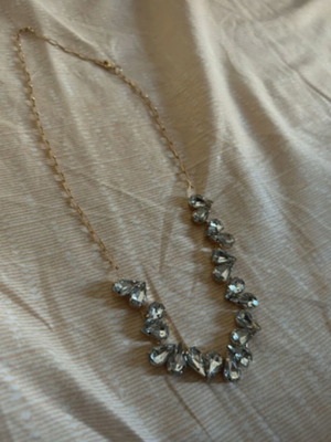 Celestial Hearts Necklace like new, gold color with crystals