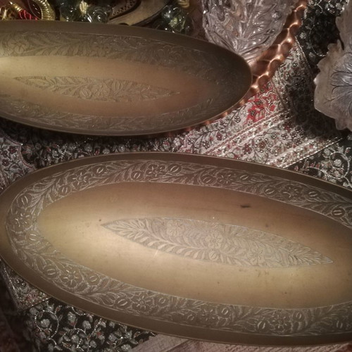 Bronze decorative gondolas set of 3 pieces with engraved design