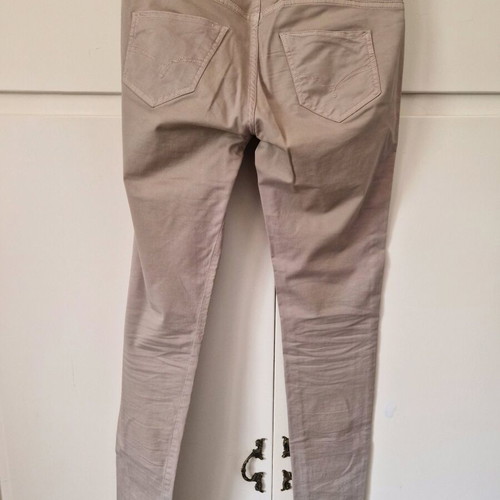 Beige pants S/M like new with white and gold pearls