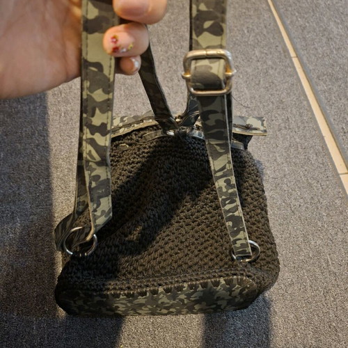 Knitted backpack like new with camo flap
