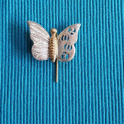 Silver 925 Butterfly Brooch 2007 like new, silver and gold