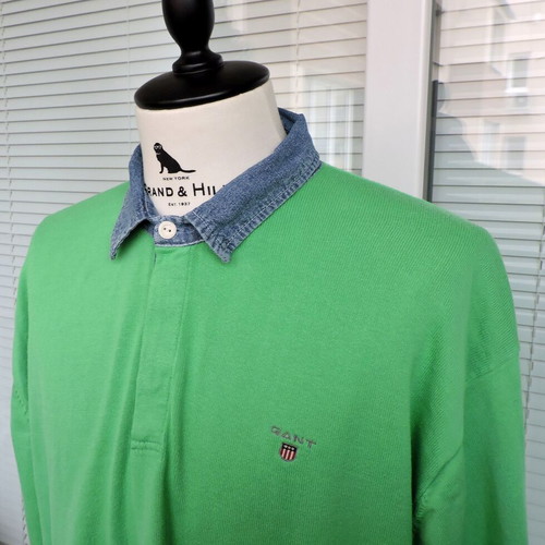 Gant Mens Green Cotton Long Sleeve Jumper like new, size XXL-3XL