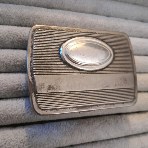 Vintage powder compact with mirror used, silver 925