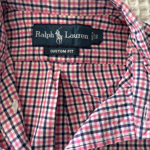 Men's checked shirt Ralph Lauren size S like new, white and pink