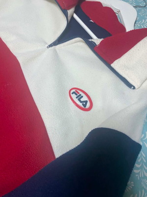 Fila men's blouse XXL like new, blue and red, winter collar with zipper