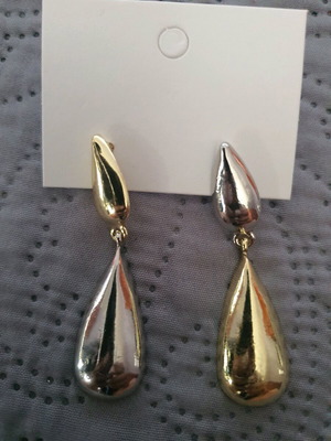 Two-tone women's earrings new, silver-gold color