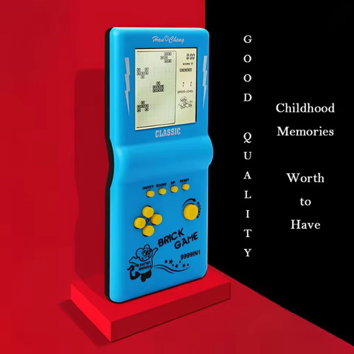 Vintage Tetris handheld game from the 90s, blue, new