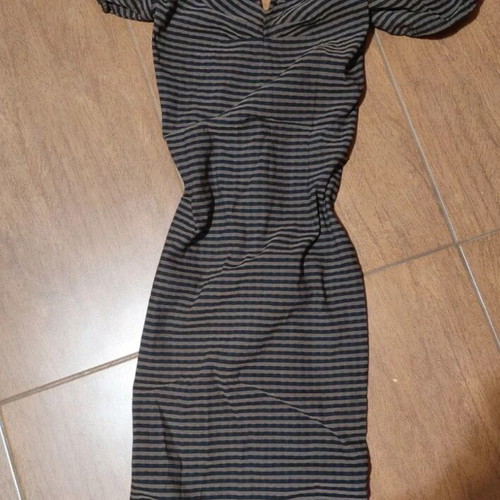 Long tight dress with brown and black stripes like new, size L