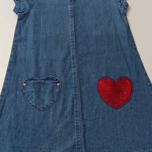 Mothercare denim dress for girl 5-6 years like new, blue