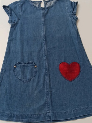 Mothercare denim dress for girl 5-6 years like new, blue