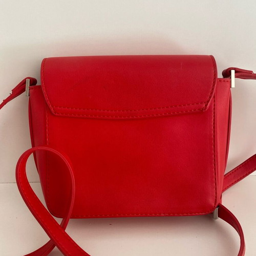 Zara crossbody bag red with leopard details used