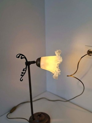 Bronze table lamp used with white Murano Franco Luce glass