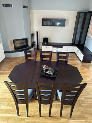 Folding dining table with 6 chairs Wege like new