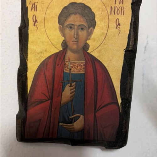 Saint Fanourios religious icon, 9x13 cm
