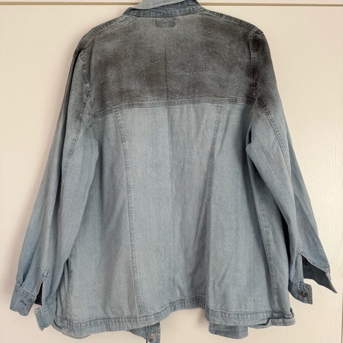 Blue Jean jacket oversized like new with decorative rhinestones, size XL