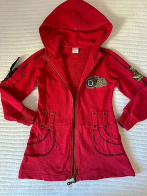 Sprint long cardigan used, red, size 6 years, 122 cm