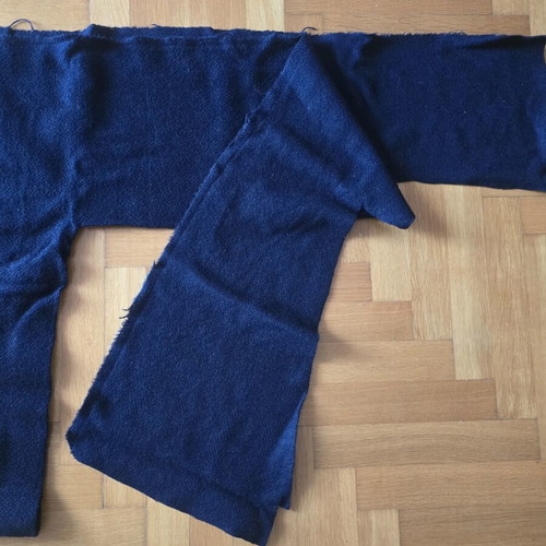 Wool fabric used, dark blue piece 2.40m