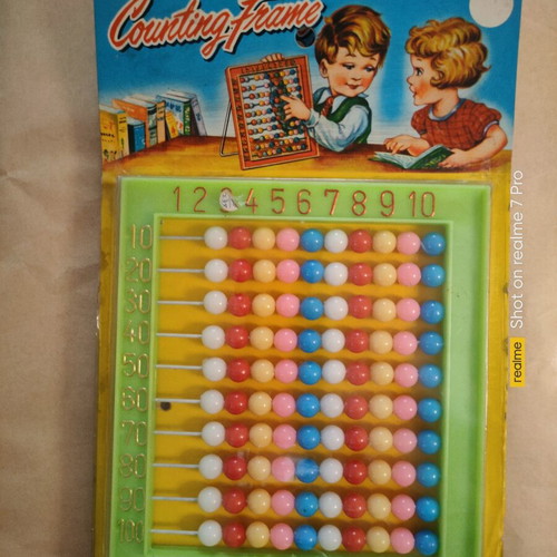 Counting Frame 100 Beads from the '80s new, 4 colors
