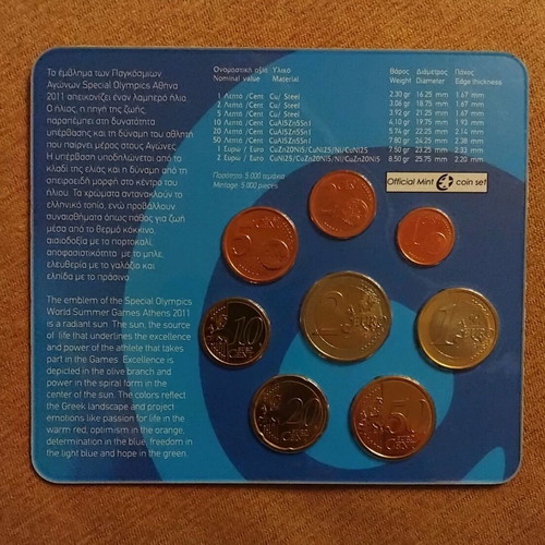 Greece Official Blister 2011 New with Commemorative 2 Euro Paralympic Games