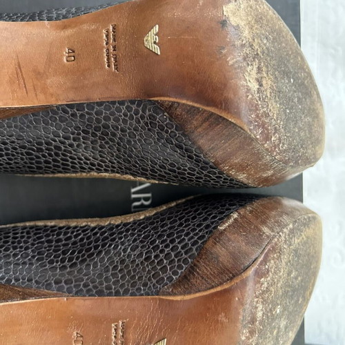 Emporio Armani leather pumps size 40, grey and brown