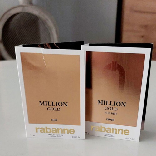 Rabanne Million Gold perfume set new, Elixir & For Her samples