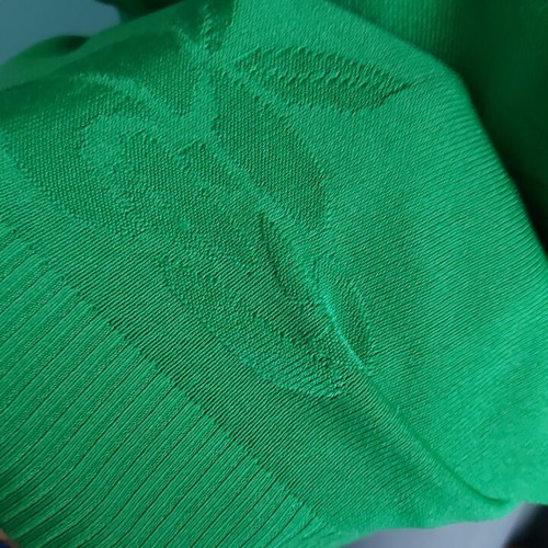 Green silk tunic blouse with flowers