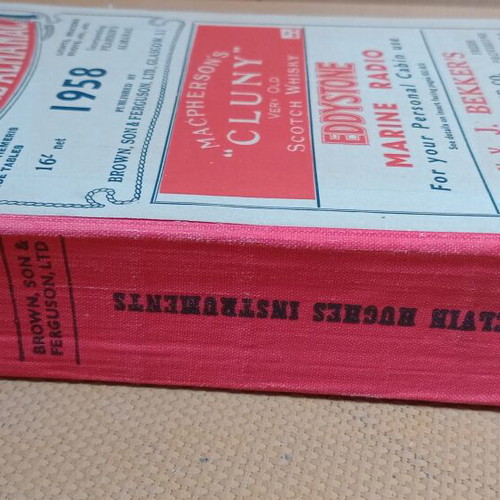 Brown's Nautical Almanac 1958 book used, large heavy