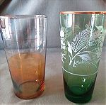  2 vintage ποτήρια νερού