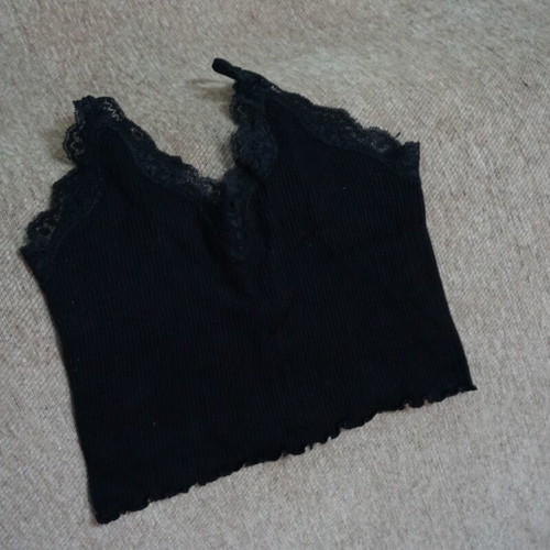Pull & Bear women's crop top like new, black, size S